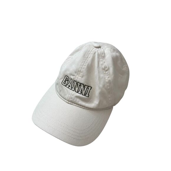 GANNI Software Heavy Cotton Cap Egret One Size in Neutral main image 5